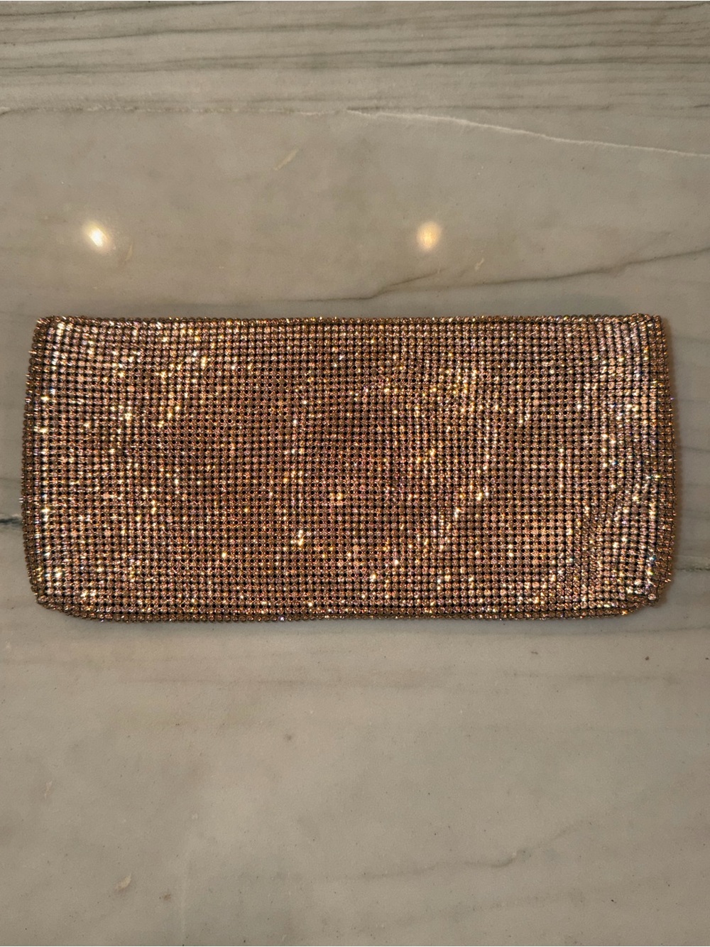Christian Louboutin Rose Gold Crystal Envelope Clutch